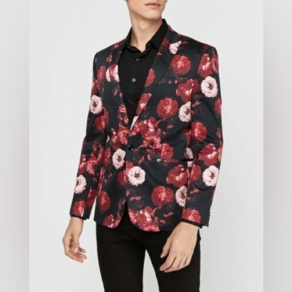 Express Floral Blazer Jacket Men’s Size Large - Picture 1 of 8